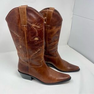 Matisse Brown Leather Western Heeled Boots